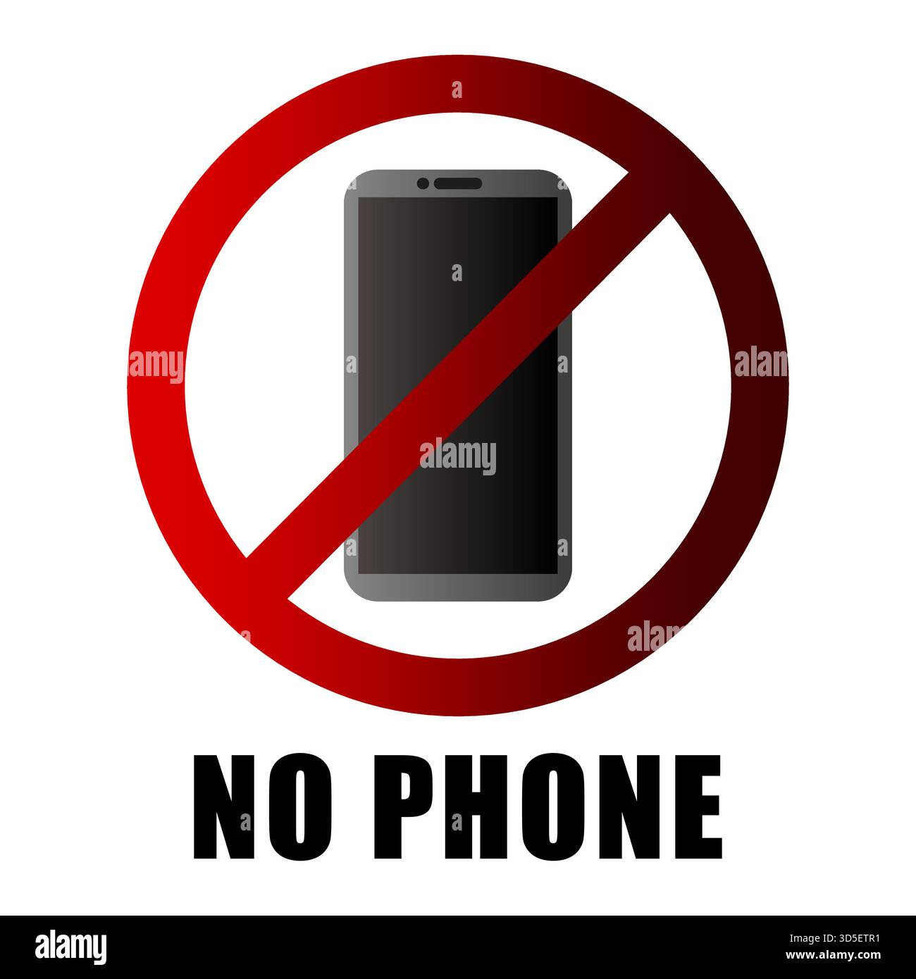 Aucun symbole de téléphone. Vecteur d'interdiction de périphérique. Icône mobile restreinte. Emblème d'arrêt de communication Illustration de Vecteur