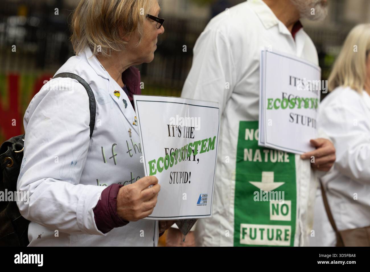 Manifestation de la Journée internationale de la justice climatique, Downing Street, Londres, Royaume-Uni Banque D'Images