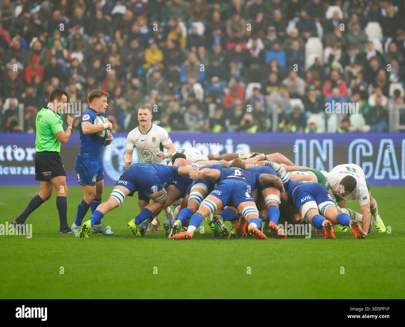 Turin, Italie. 15 novembre 2025. Stephen VARNEY, Italien, lors du match de rugby Autumn Nations Series 2025 opposant l'Italie à l'Afrique du Sud au stade Allianz le 15 novembre 2025 à Turin, Italie. Crédit : Nderim Kaceli/Alamy Live News Banque D'Images