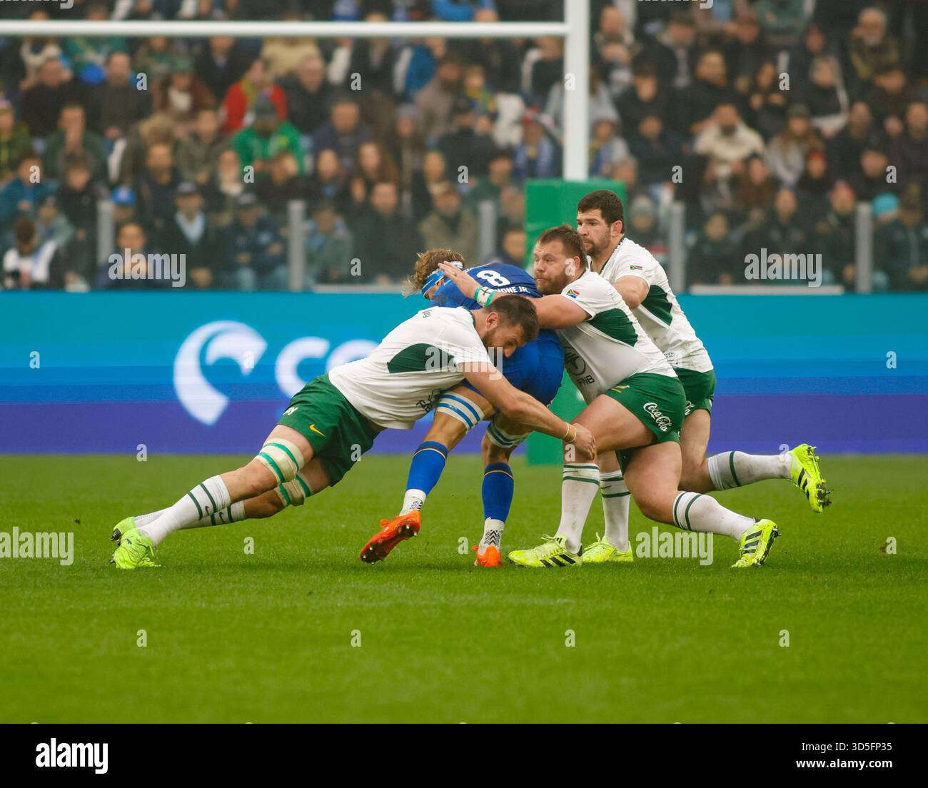 Turin, Italie. 15 novembre 2025. Lorenzo CANNONE, Italien, lors du match de rugby Autumn Nations Series 2025 opposant l'Italie à l'Afrique du Sud au stade Allianz le 15 novembre 2025 à Turin, Italie. Crédit : Nderim Kaceli/Alamy Live News Banque D'Images