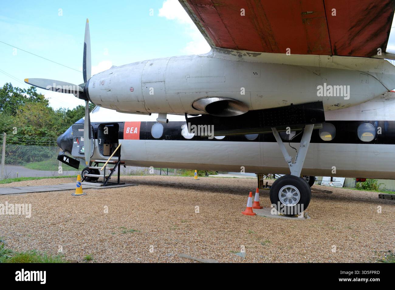 Le dernier avion de ligne Handley page Series 100 à turbopropulseurs survivant exposé au Museum of Berkshire Aviation, Woodley, Royaume-Uni Banque D'Images