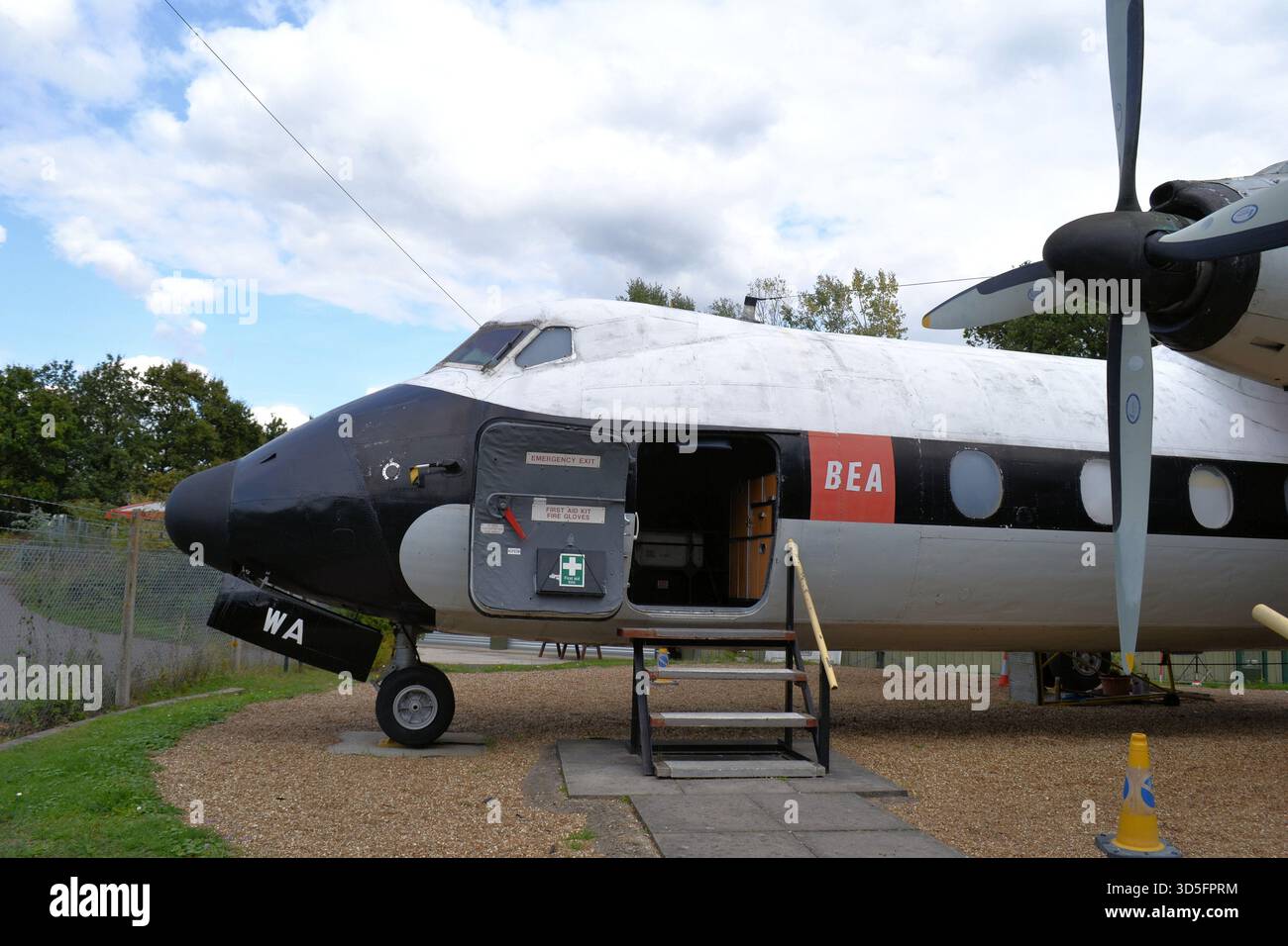 Le dernier avion de ligne Handley page Series 100 à turbopropulseurs survivant exposé au Museum of Berkshire Aviation, Woodley, Royaume-Uni Banque D'Images