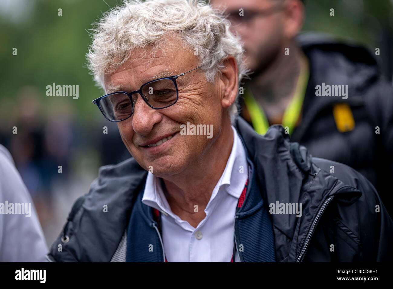 Stavelot, Belgique, 25 juillet 2025, Hermann Tilke, concepteur de circuit F1, présent aux essais du Grand Prix de Belgique 2025, qui se déroulent à Stavelot, en Belgique. Crédit : Michael Potts/Alamy Live News Banque D'Images