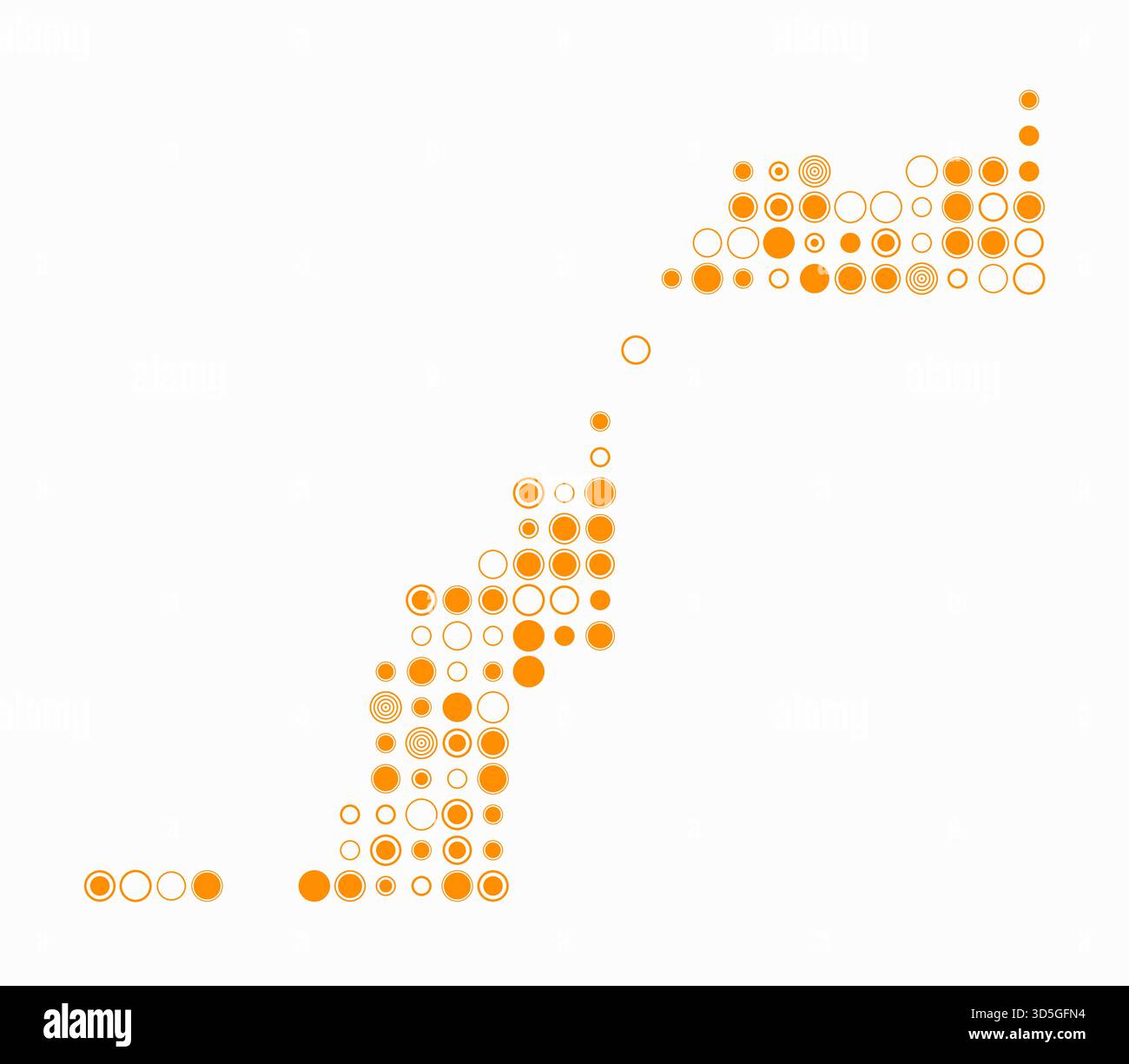 Sahara Occidental, forme du pays construit de cellules colorées. Carte de style numérique du Sahara Occidental sur fond blanc. Blocs circulaires de grande taille. Illustration de Vecteur