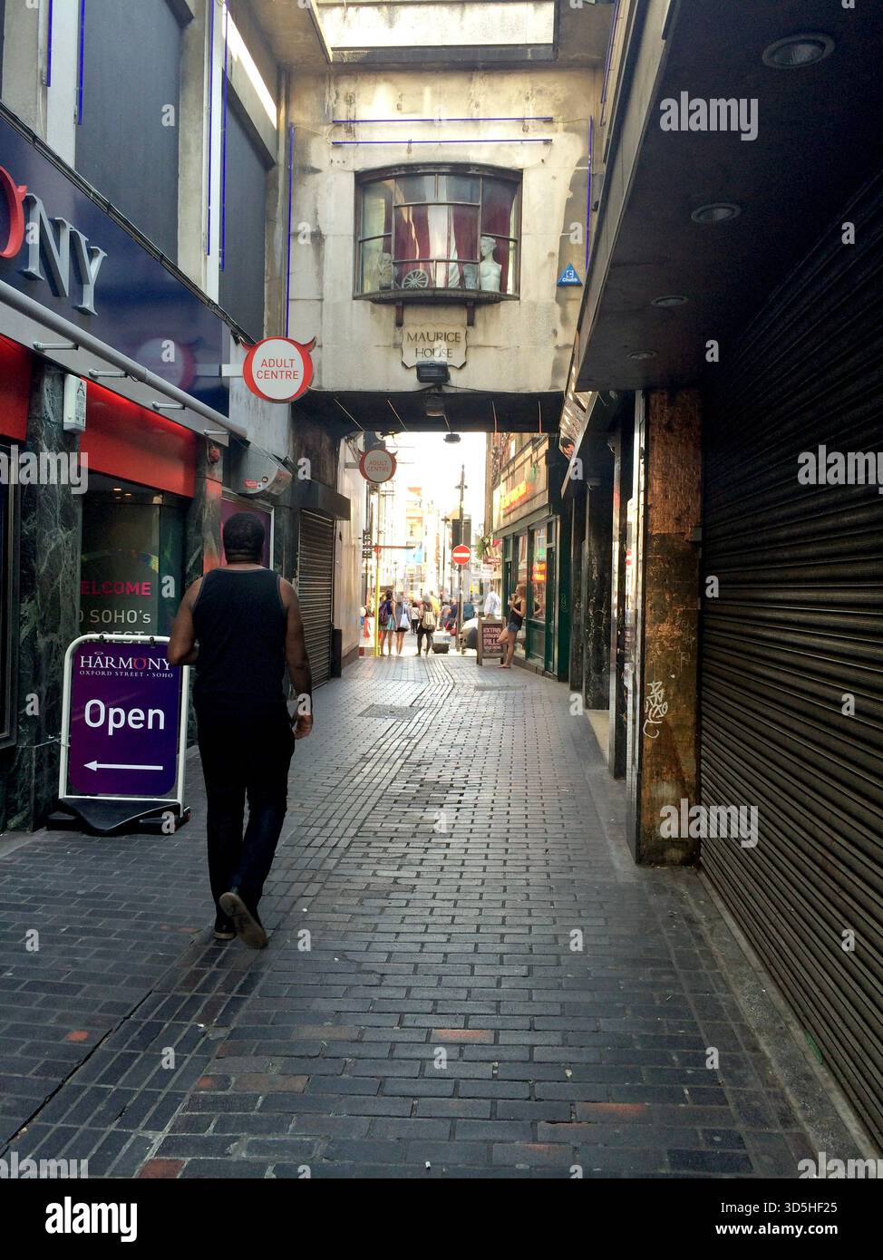 Ruelle étroite à Maurice House à Soho, rues historiques du quartier Red Light de Londres, Royaume-Uni à partir de 2014 Banque D'Images