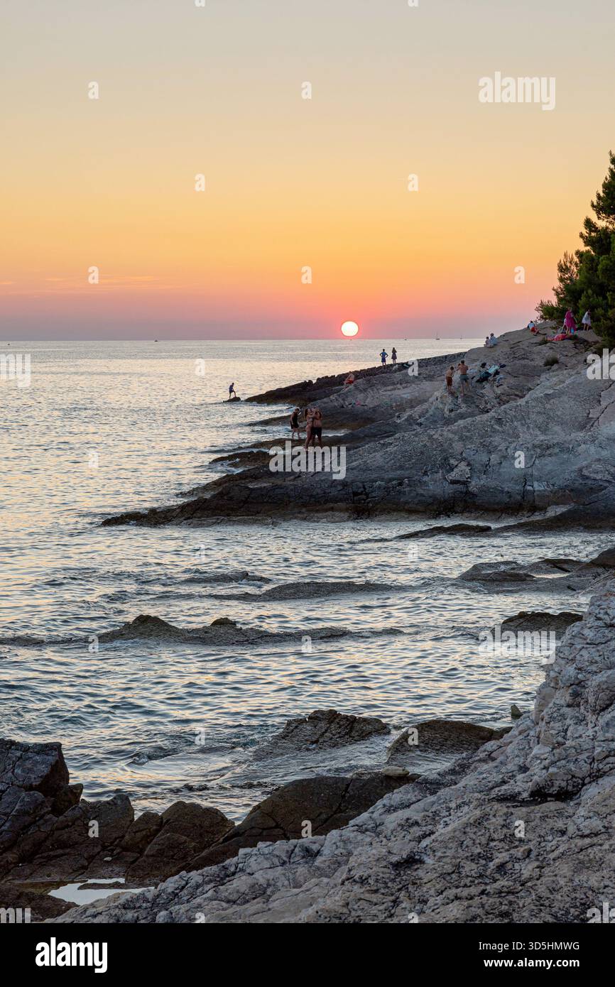 RT Kamenjak coucher de soleil en Istrie Banque D'Images