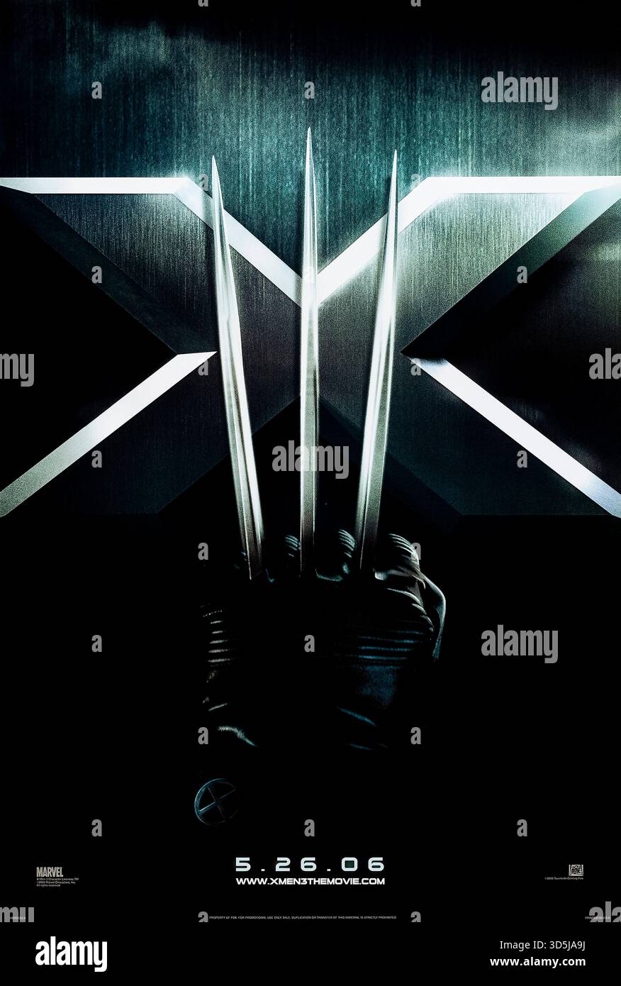 X-Men : The Last Stand (2006) réalisé par Brett Ratner et mettant en vedette Hugh Jackman, Halle Berry et Ian McKellen. Comme un « remède » à la mutation est découvert, les X-Men doivent choisir des côtés dans un conflit qui pourrait décider de l'avenir des mutants et de l'humanité. Photographie d'une affiche originale américaine d'une feuille de 2006 À USAGE ÉDITORIAL EXCLUSIF. Crédit : BFA / 20th Century Fox Banque D'Images