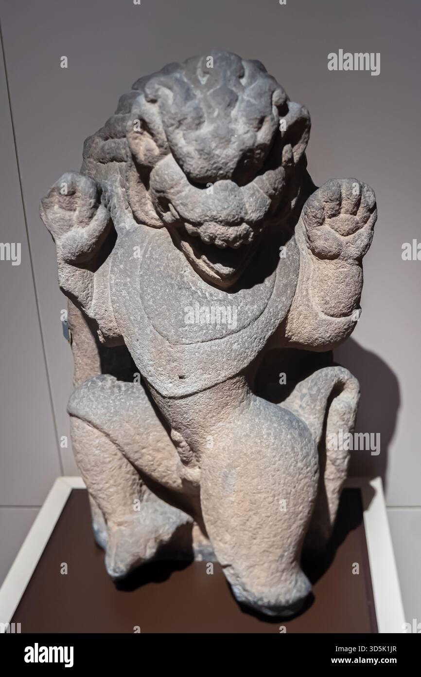 Sculpture de lion, Vietnam, mon fils A1, 11ème-12ème siècle après JC, site archéologique de Trà Kiệu Banque D'Images