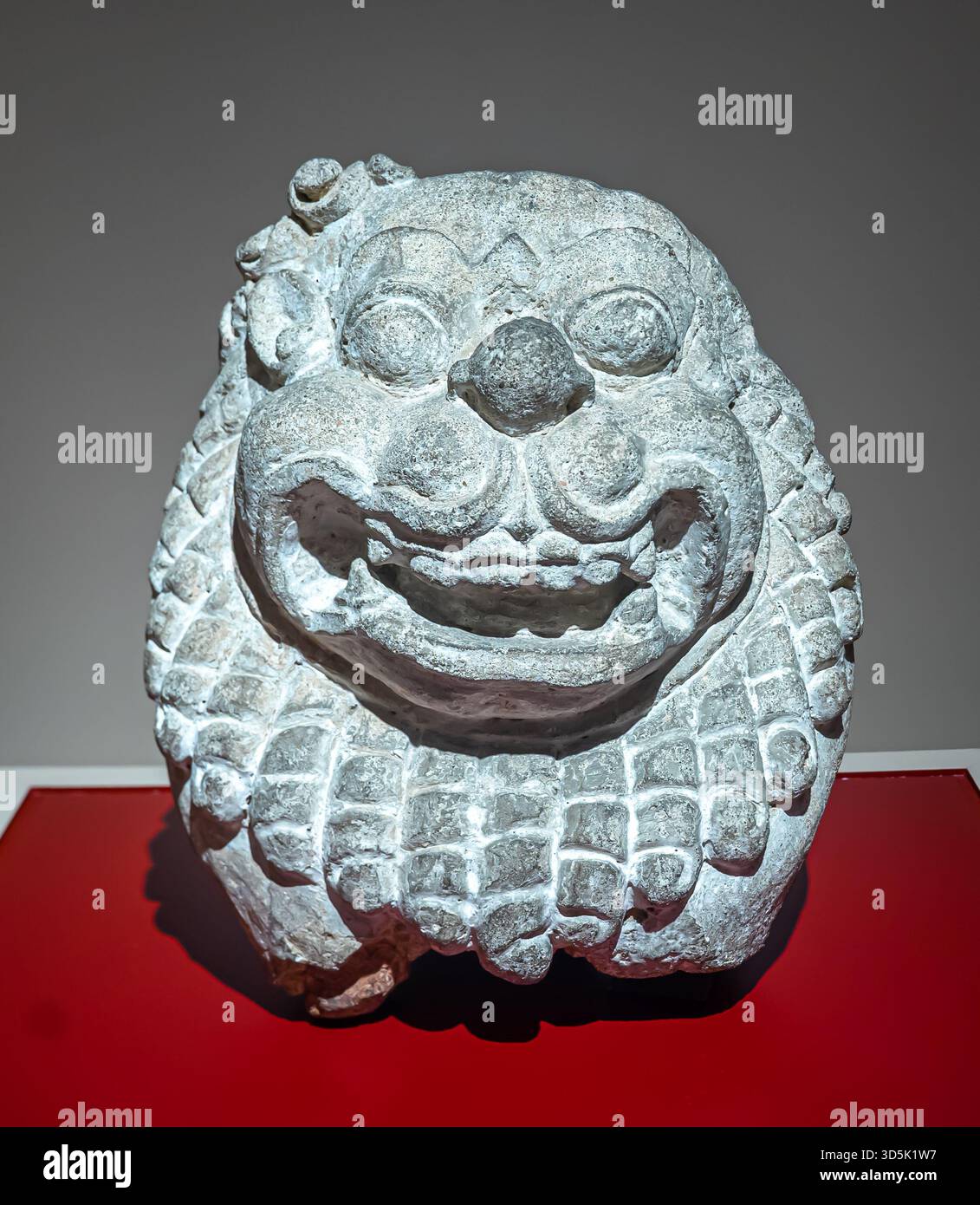 Sculpture de tête de lion, VIIIe-Xe siècle après JC, Phra Pathom Chedi Temple, Nakhon Pathom Banque D'Images
