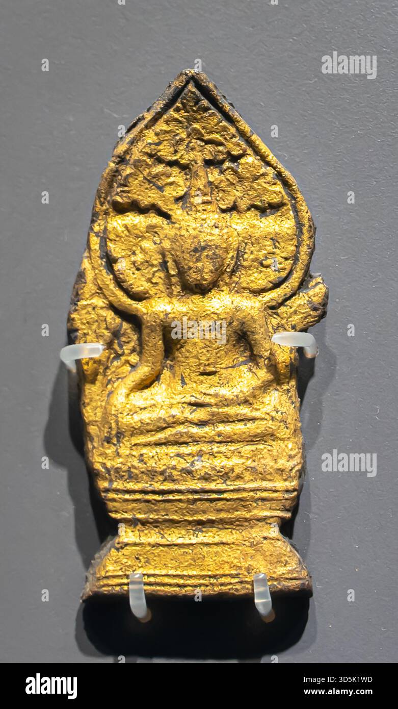 Tablette votive avec image de Bouddha, Lanna, art, XVIe siècle Banque D'Images
