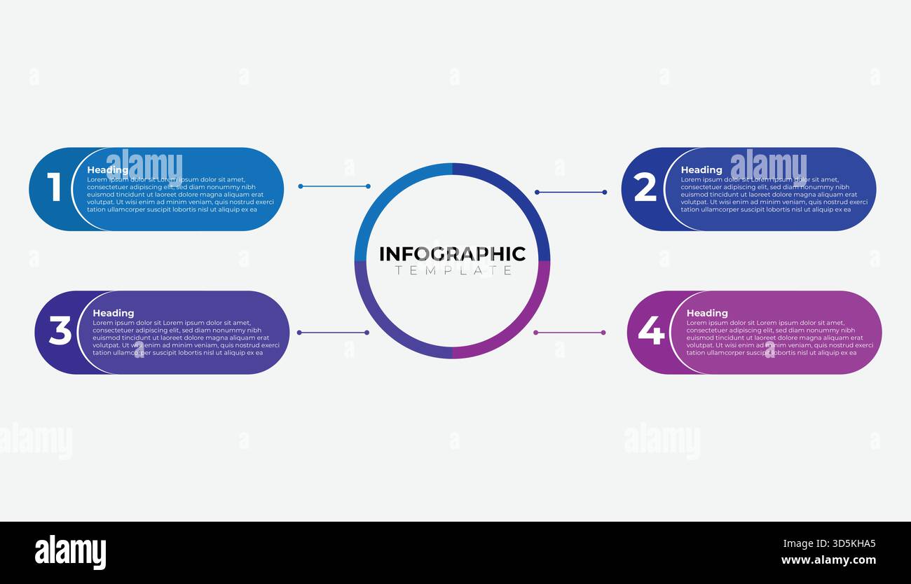 modèle d'infographie sur la chronologie en cinq étapes Illustration de Vecteur