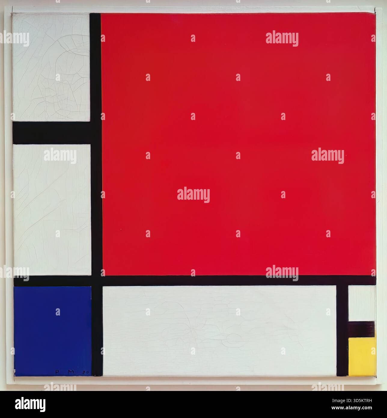 Composition avec Rouge, Bleu et jaune, 1930 par Piet Mondrian Illustration de Vecteur