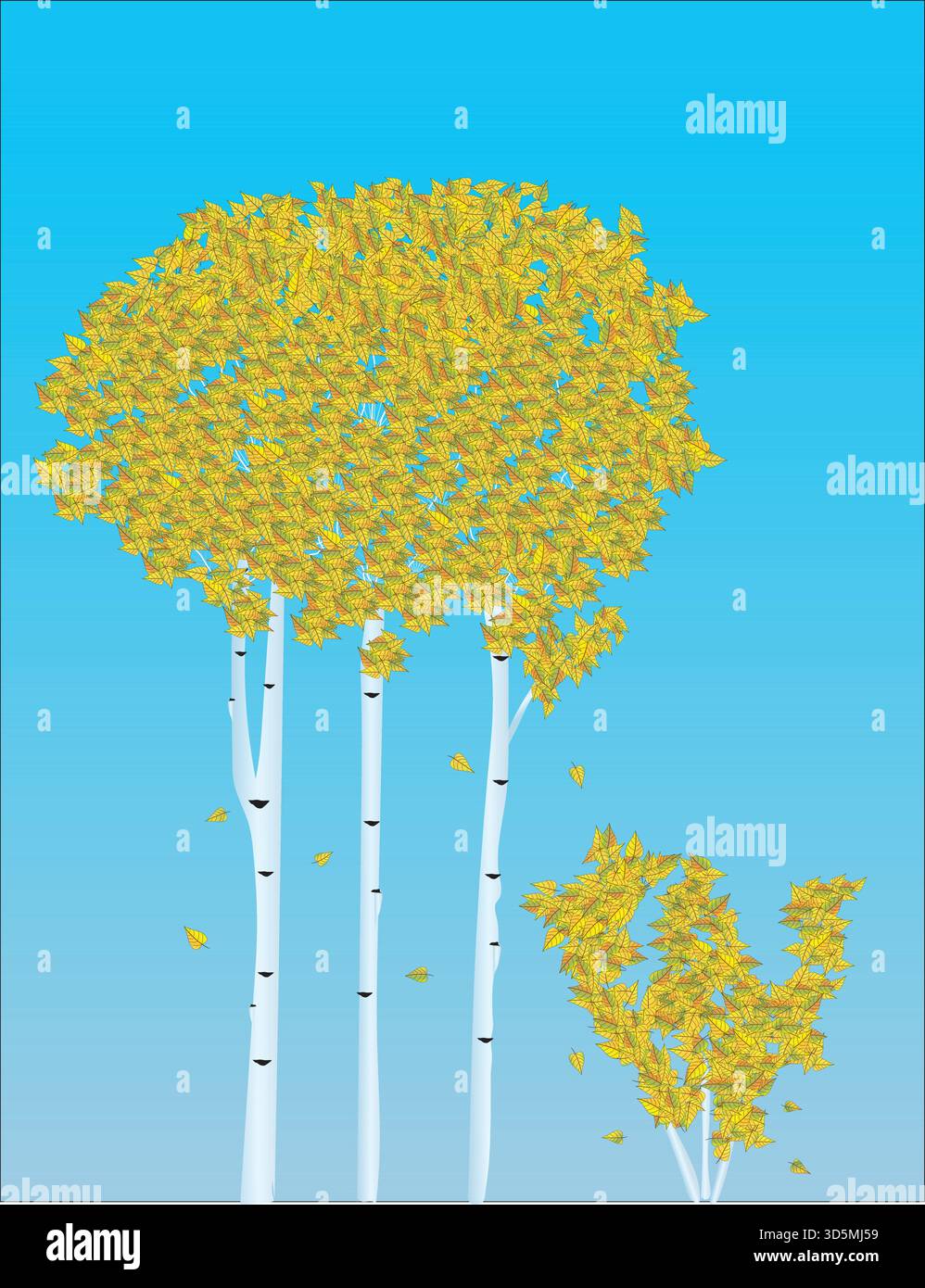 Bouleaux en automne Illustration de Vecteur