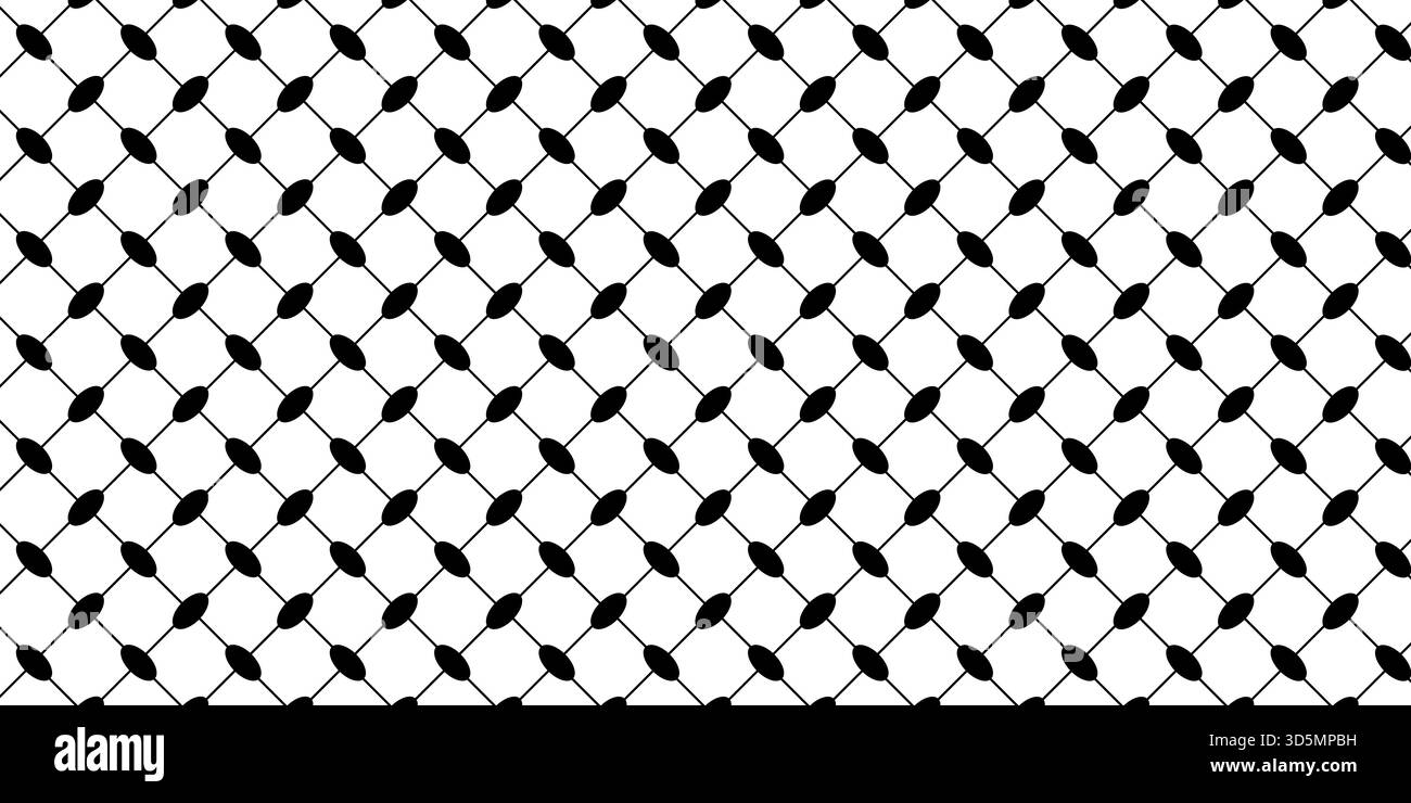 Motif keffiyeh classique. Imprimé foulard traditionnel du moyen-Orient. Texture géométrique du tissu. Fond textile arabe. Structure en treillis ou en treillis. Illustration graphique vectorielle. Illustration de Vecteur