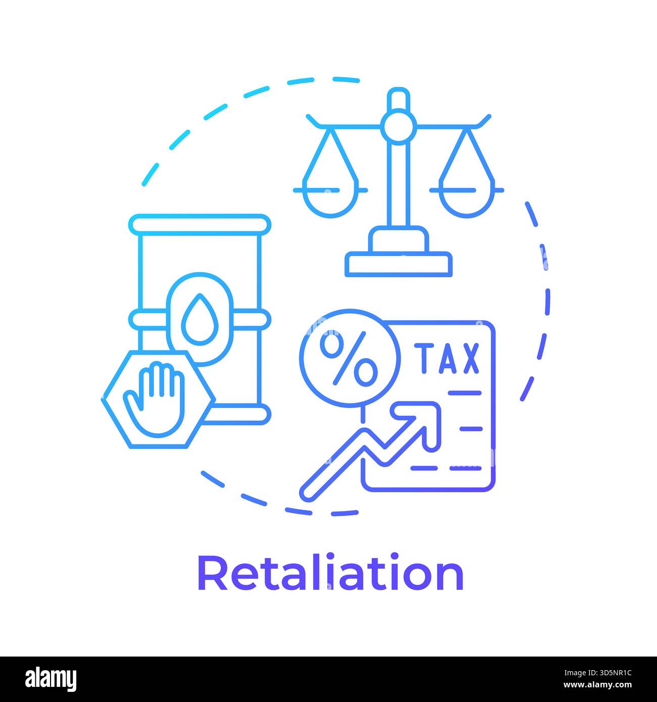 Icône de concept de dégradé bleu de représailles Illustration de Vecteur