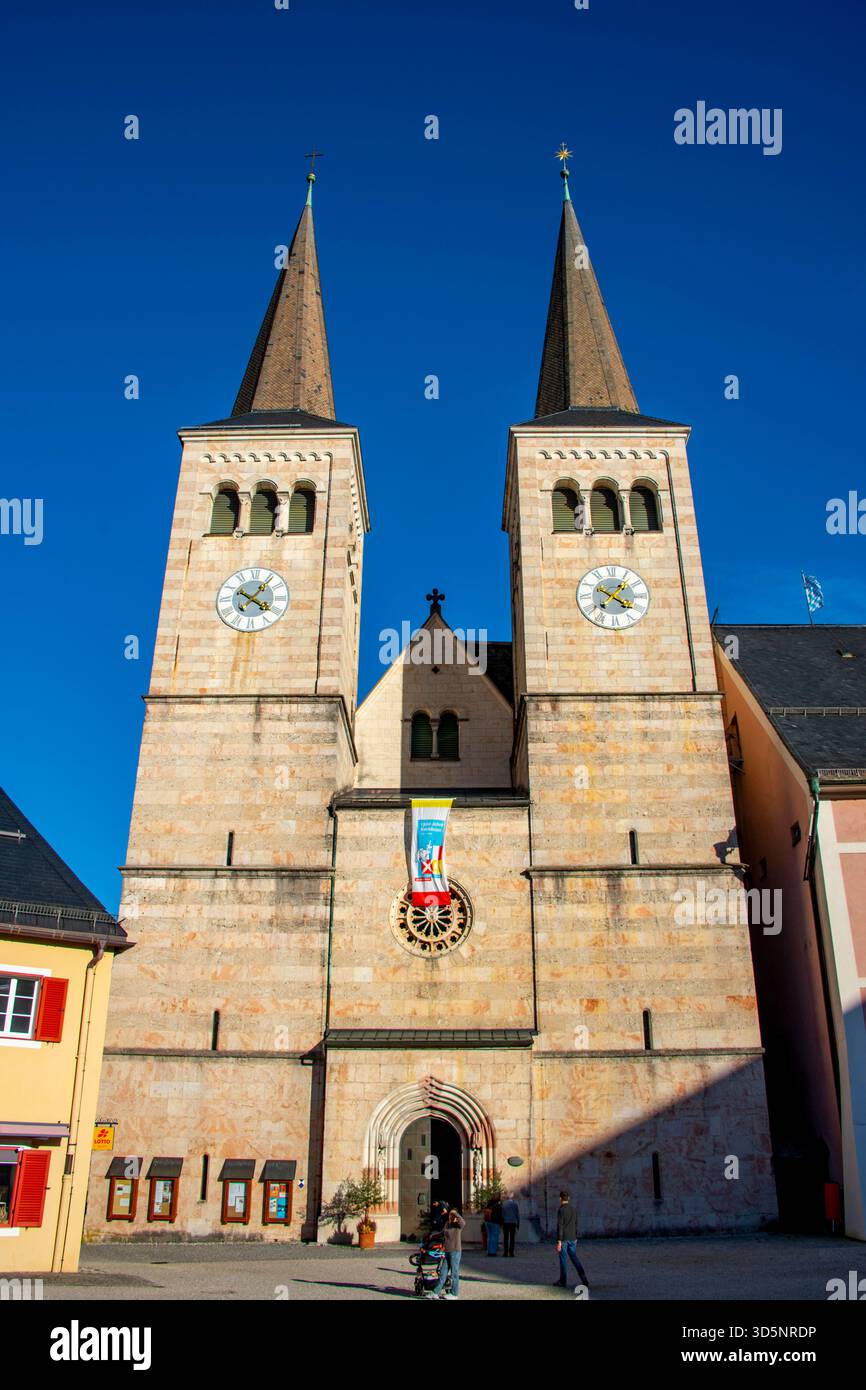 Berchtesgaden, Allemagne - 26 octobre 2024 : collégiale Saint-Pierre et Saint-Jean-Baptiste Banque D'Images