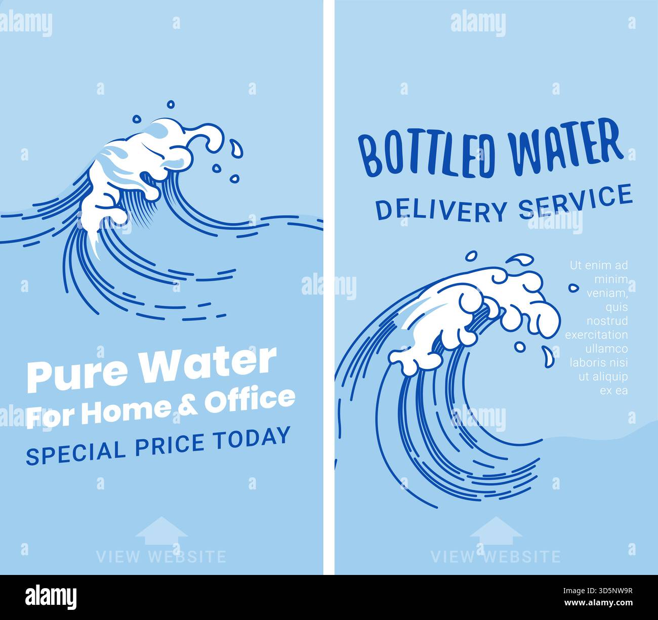 Commandez dès aujourd'hui, bénéficiez de réductions sur l'eau artésienne en bouteille. Utilisez les services de livraison rapide par courrier à votre domicile. Prix spécial, paiement commode. Promo Illustration de Vecteur