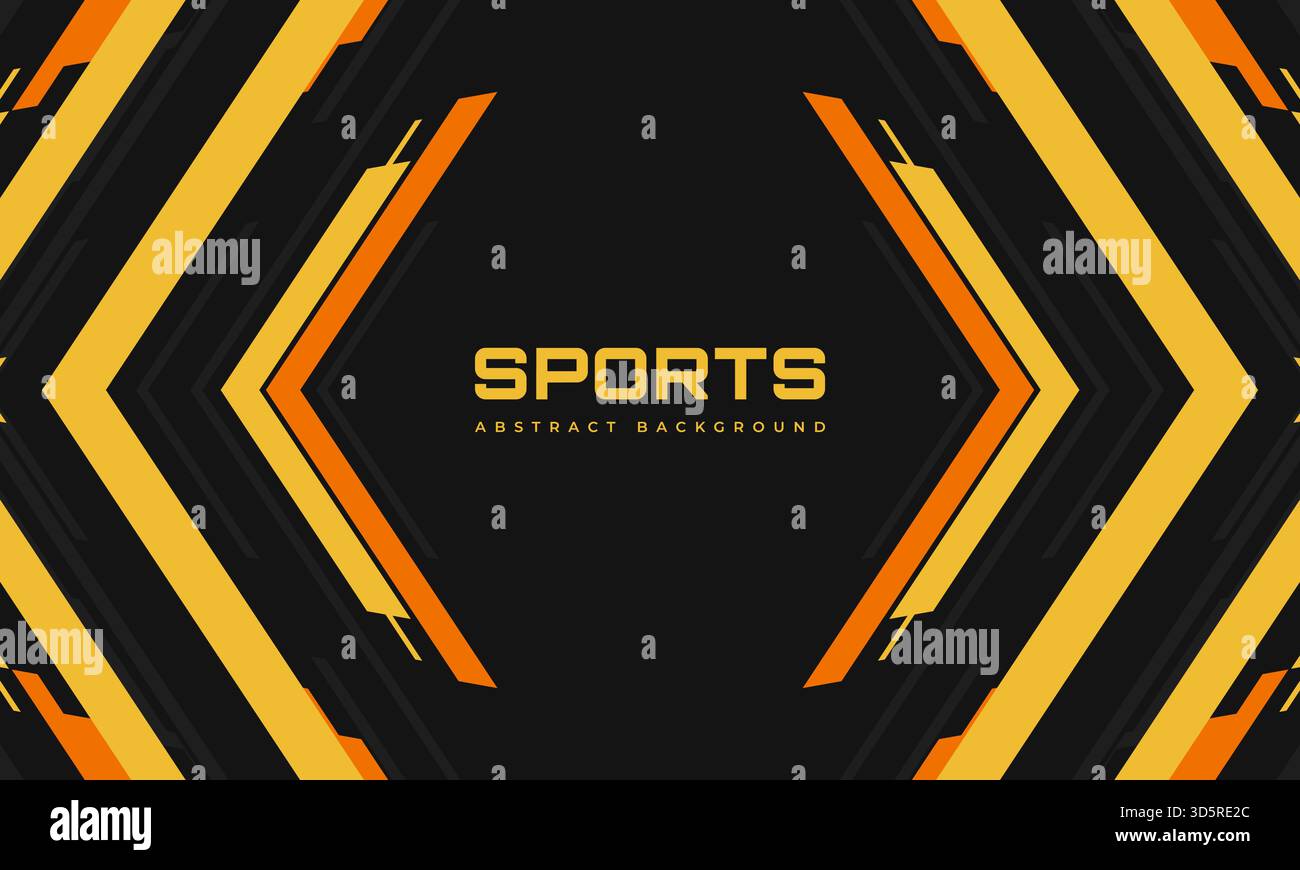 Flèches et angles jaunes et oranges sur fond sportif futuriste moderne abstrait. Illustration vectorielle technique Illustration de Vecteur