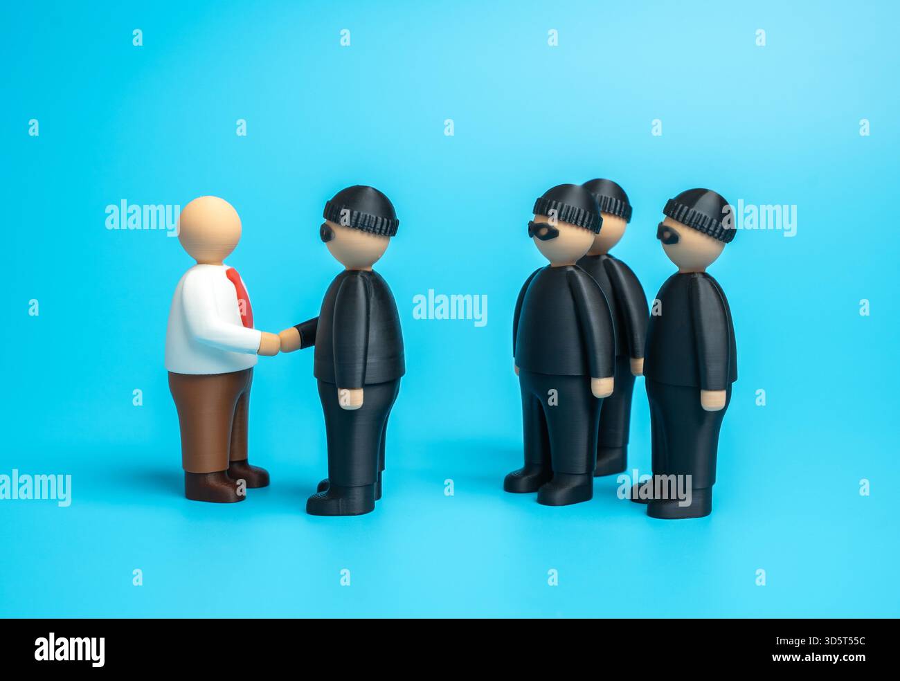 Un politicien corrompu est de connivence avec le crime organisé. Corruption, accords illégaux et abus de pouvoir. Scandales politiques, corruption au sein du gouvernement et influence criminelle Banque D'Images