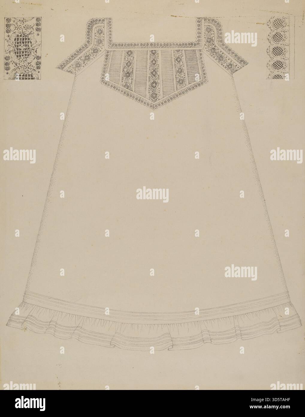 La nuisette Evelyn Bailey (c. 1937) est un sous-vêtement léger en tissu, conçu pour le confort et les vêtements superposés, avec des coutures cousues et des éléments décoratifs simples reflétant la mode des années 1930. Banque D'Images