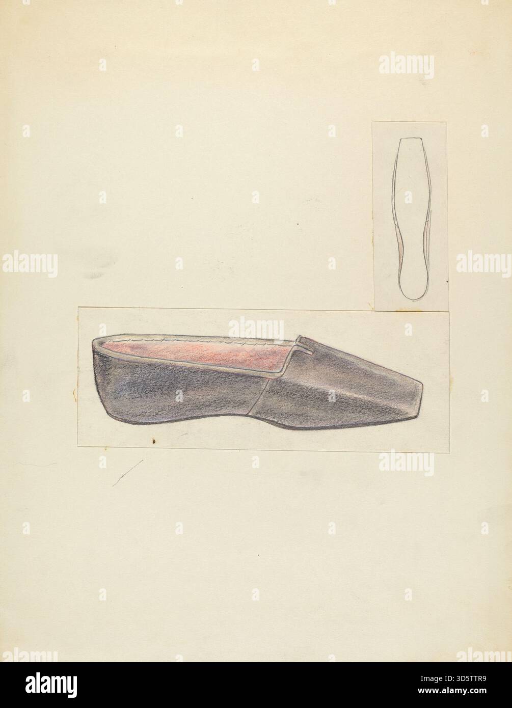 Chaussures de Melita Hofmann, une pantoufle mettant en valeur la tige, la semelle, le talon, les orteils, les matériaux, couture, et utilisation en intérieur. Banque D'Images