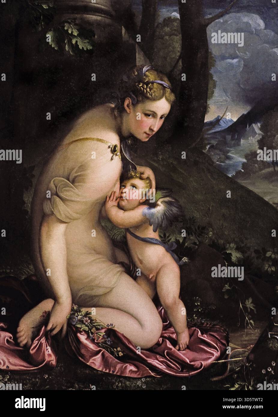 Vénus et Cupidon 1532 par Camillo Boccaccino 1504-1546 16e siècle, l'Italie, l'italien. Banque D'Images