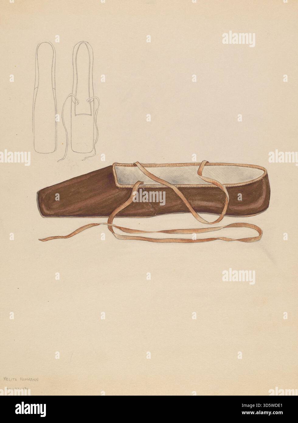 Pantoufle d'intérieur par Melita Hofmann, montrant le dessus, la semelle, le talon, l'orteil, matériau, coutures et design de confort domestique. Banque D'Images