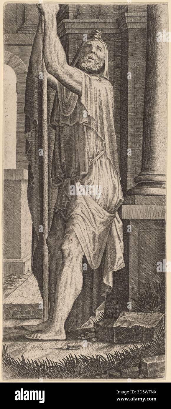 Peinture de Lambert Suavius, vers 1548, montrant Saint Matthias avec des vêtements religieux, tenant des attributs associés au saint, soulignant l'iconographie dévotionnelle chrétienne du XVIe siècle. Banque D'Images
