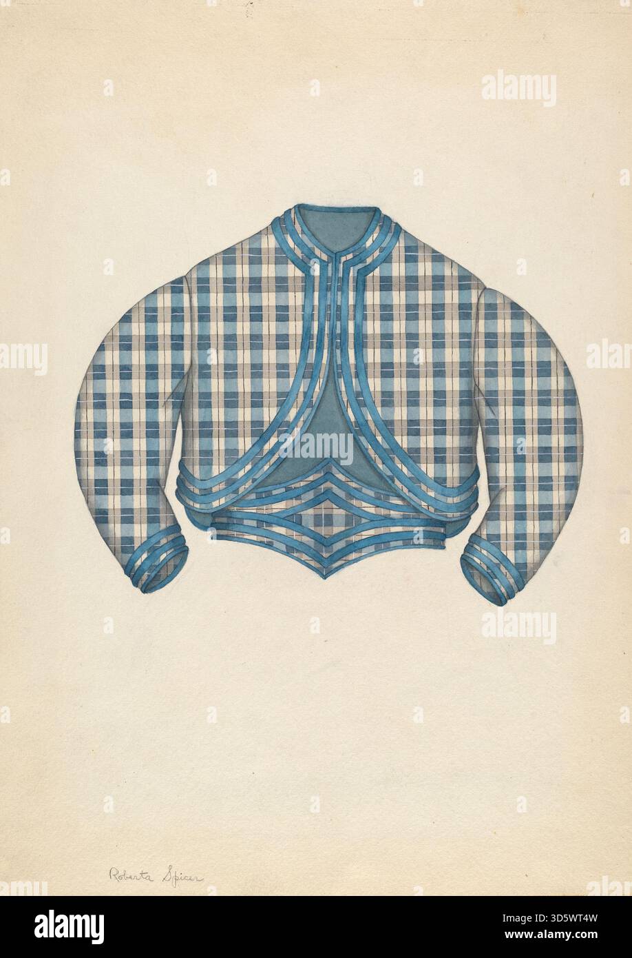 Veste pour fille créée par Roberta Spicer vers 1937. La veste présente des matériaux appropriés à l'époque et un design typique des vêtements d'extérieur pour enfants à la fin des années 1930 Banque D'Images