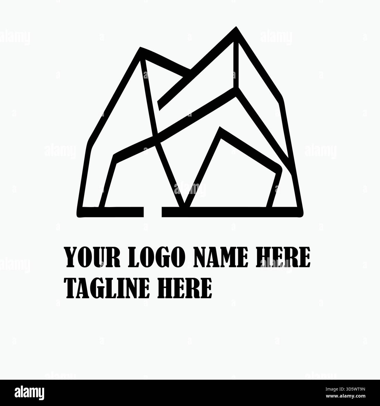 Logo immobilier minimal avec des toits élégants et une architecture structurée, parfait pour les agences, les constructeurs et la marque immobilière haut de gamme Illustration de Vecteur