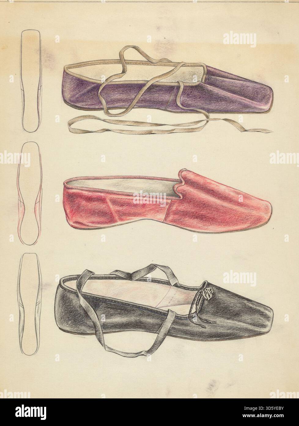 Paire de pantoufles d'intérieur par Melita Hofmann, montrant tige, semelle, talon, orteil, coutures, matériaux et design de confort domestique. Banque D'Images