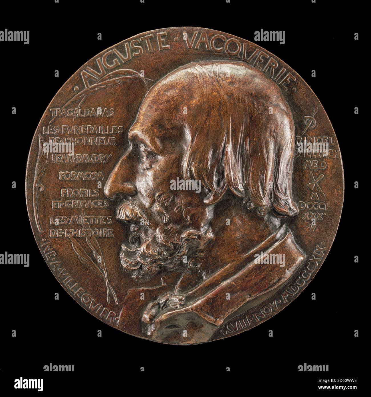 Cette œuvre de 1885 de Jean désiré Ringel d'Illzach représente Auguste Vacquerie, écrivain et critique français (1819-1895). Le portrait capture les traits du visage, les vêtements d'époque, et transmet la signification littéraire du sujet dans la culture française du XIXe siècle. Banque D'Images