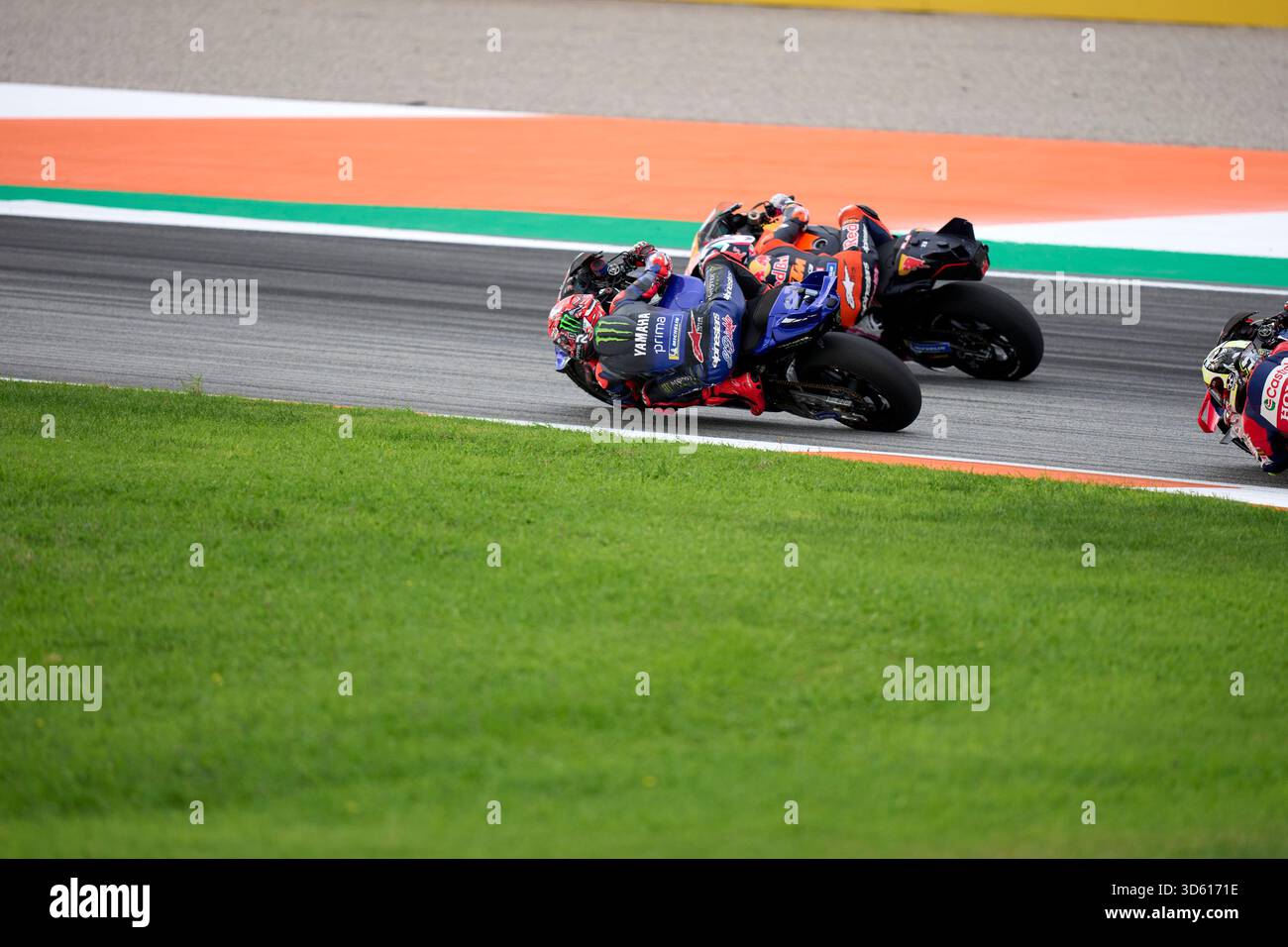 Fabio Quartararo (Yamaha) en action lors du Grand Prix Motul de la Communauté valencienne sur le circuit Ricardo Tormo. Banque D'Images