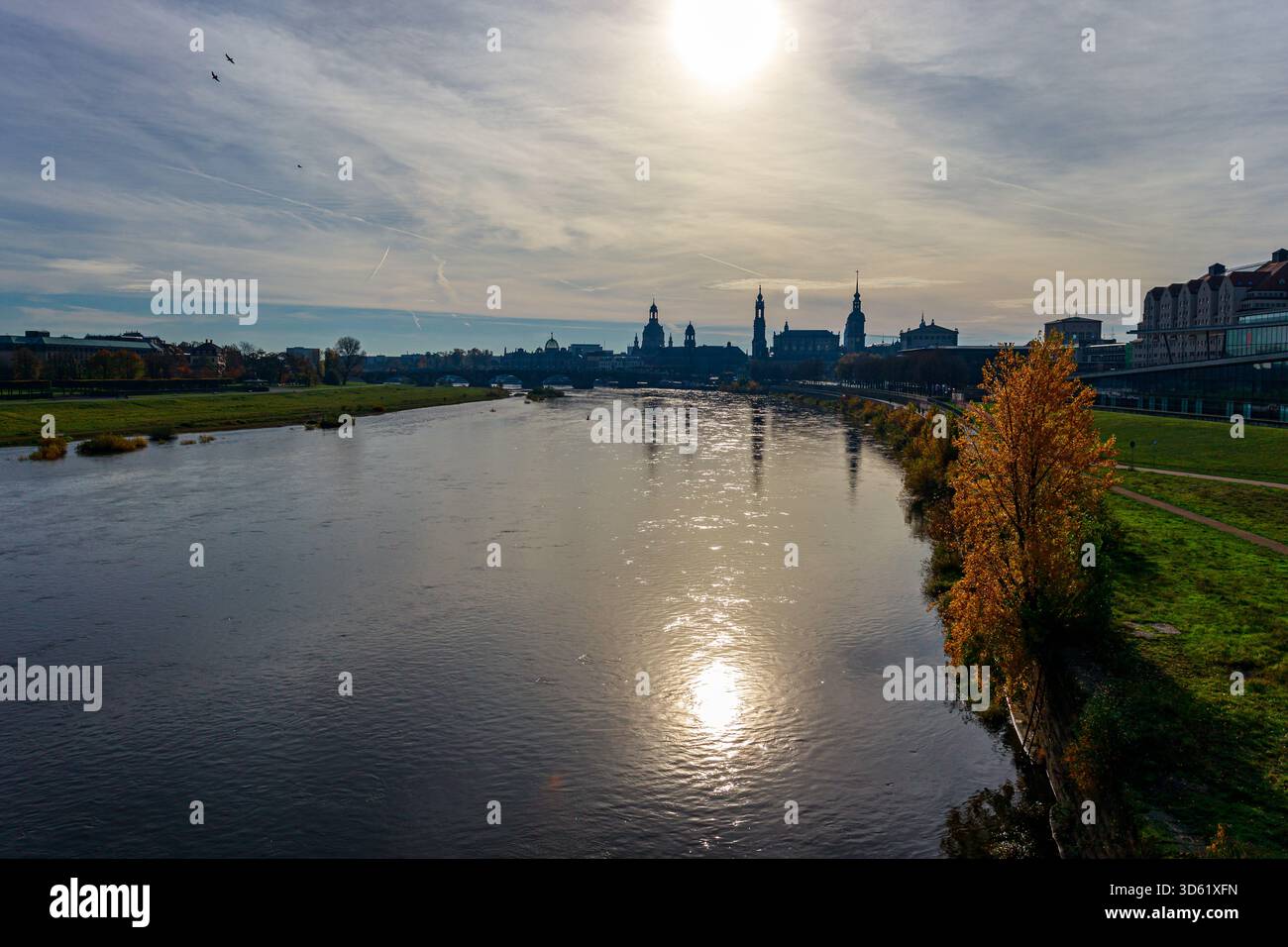Bilder aus Dresden Elbe im Gegenlicht Banque D'Images