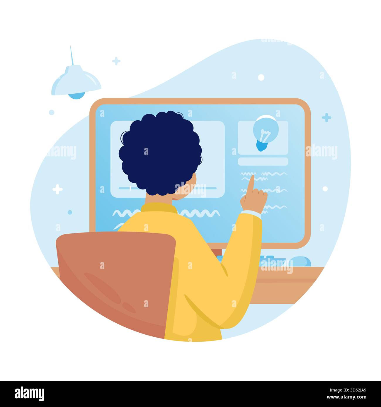 Illustration vectorielle d'éducation d'apprentissage virtuel de cours en ligne Illustration de Vecteur