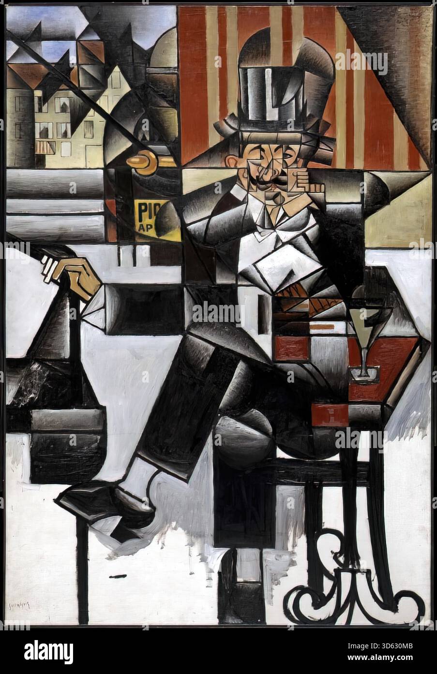 Man in a CAF, 1912 de Juan gris Illustration de Vecteur