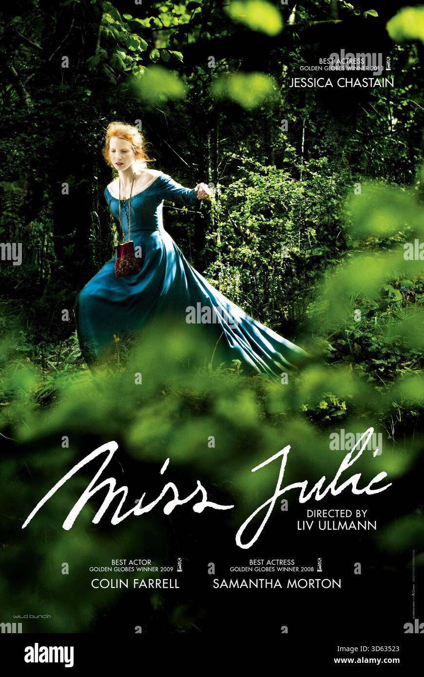 Miss Julie (2014) réalisé par Liv Ullmann avec Jessica Chastain, Colin Farrell et Samantha Morton. La veille de la mi-été, une jeune femme aristocratique et le valet de son père se livrent à un flirt dangereux qui menace leur avenir. Affiche AMÉRICAINE À une feuille POUR USAGE ÉDITORIAL UNIQUEMENT. Crédit : BFA / Magnolia Pictures Banque D'Images