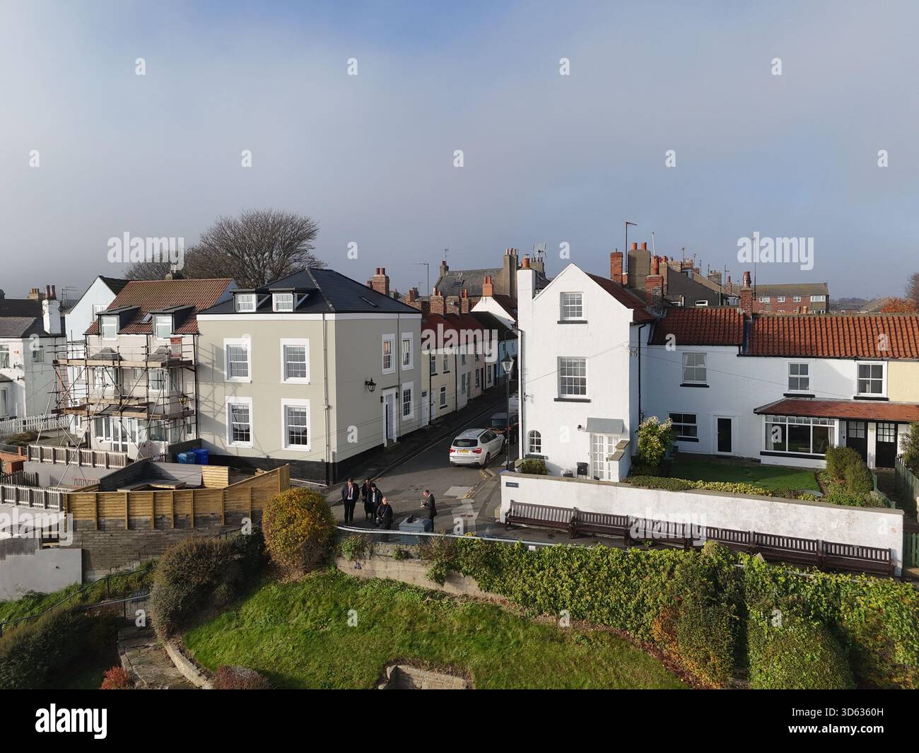 Bord de mer britannique, Queen Street, Filey Bay. Yorkshire du Nord Banque D'Images