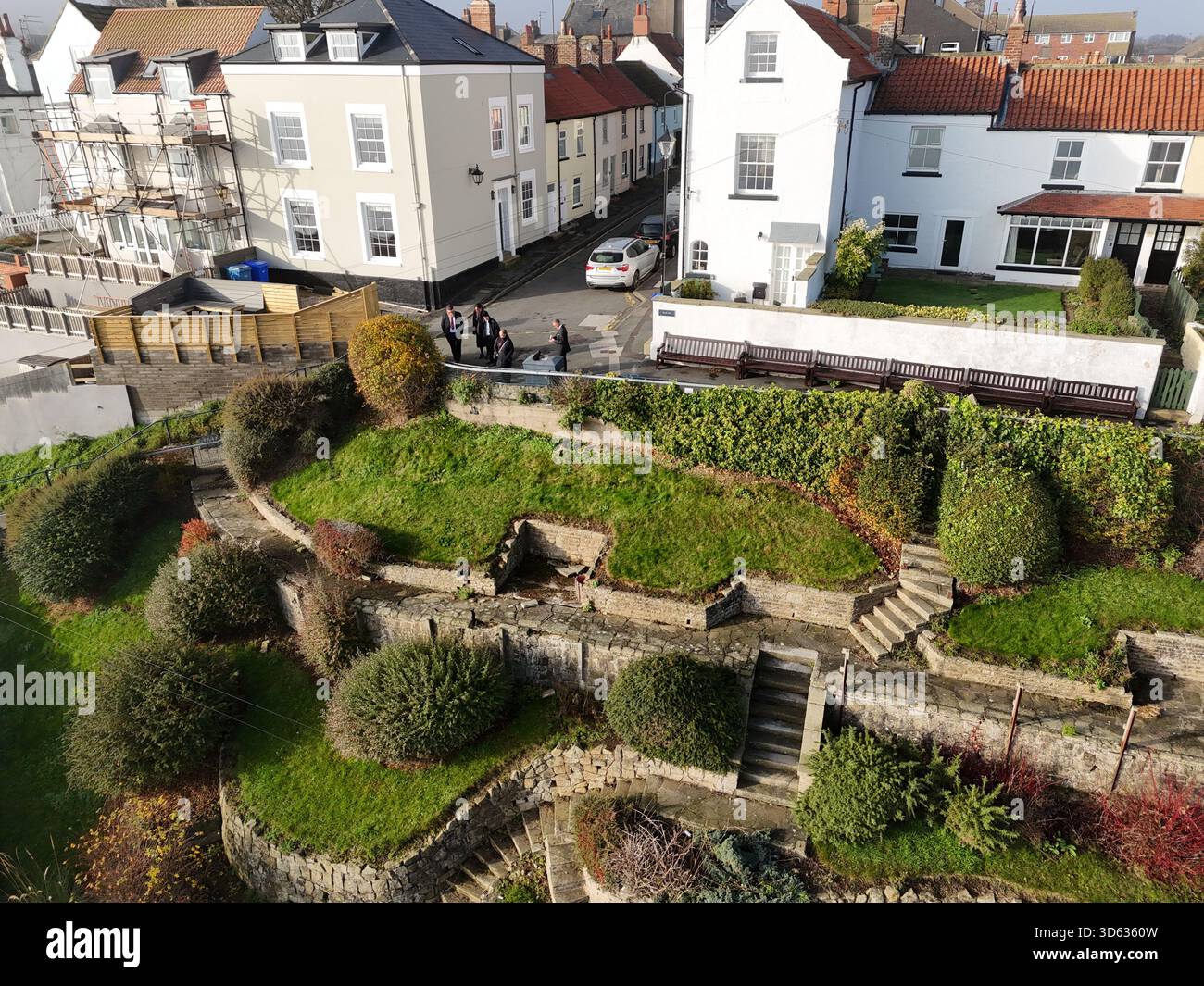 Bord de mer britannique, Queen Street, Filey Bay. Yorkshire du Nord Banque D'Images
