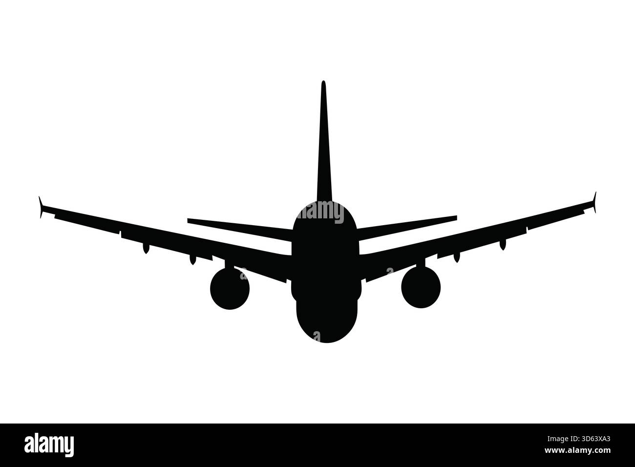 Vecteur de silhouette avant grand avion commercial Illustration de Vecteur