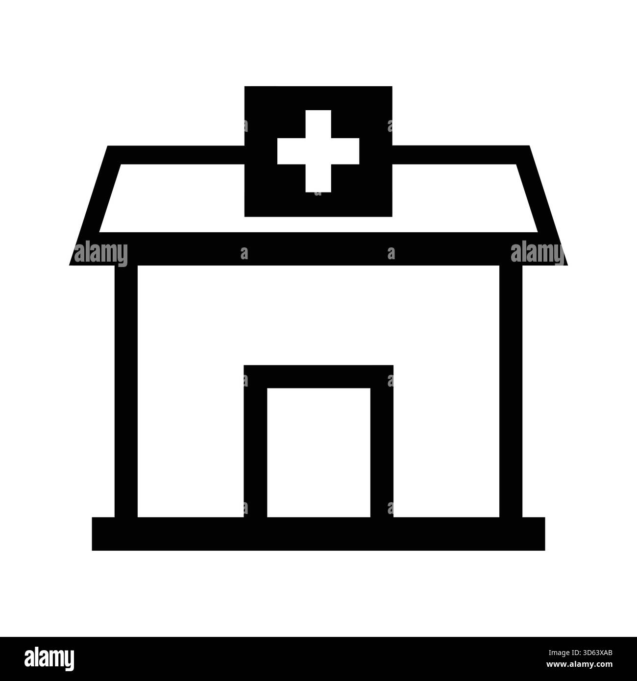 Icône clinique minimaliste ou contour du bâtiment médical Illustration de Vecteur