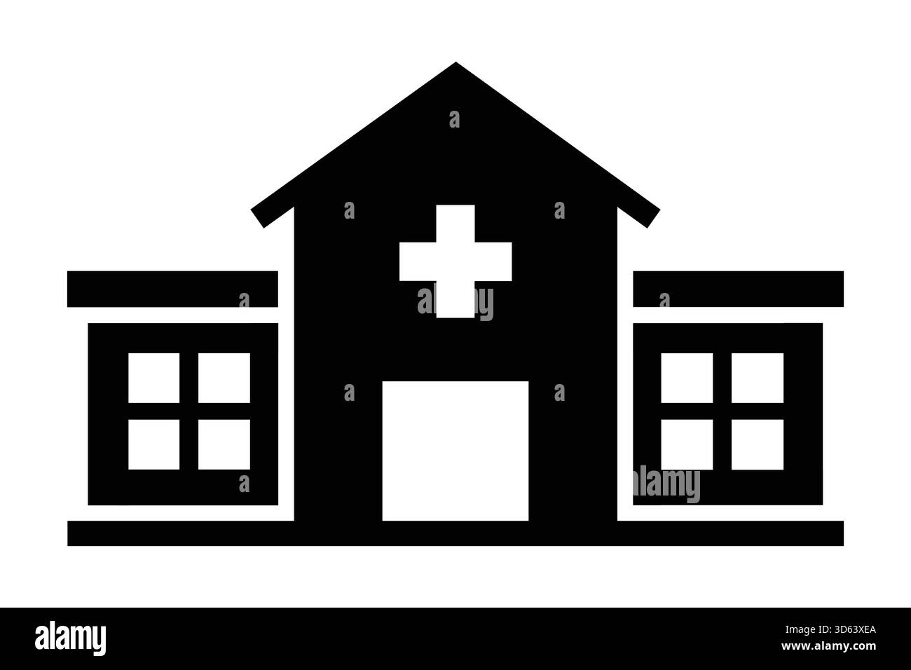 Icône de bâtiment de l'hôpital ou de la clinique médicale Illustration de Vecteur