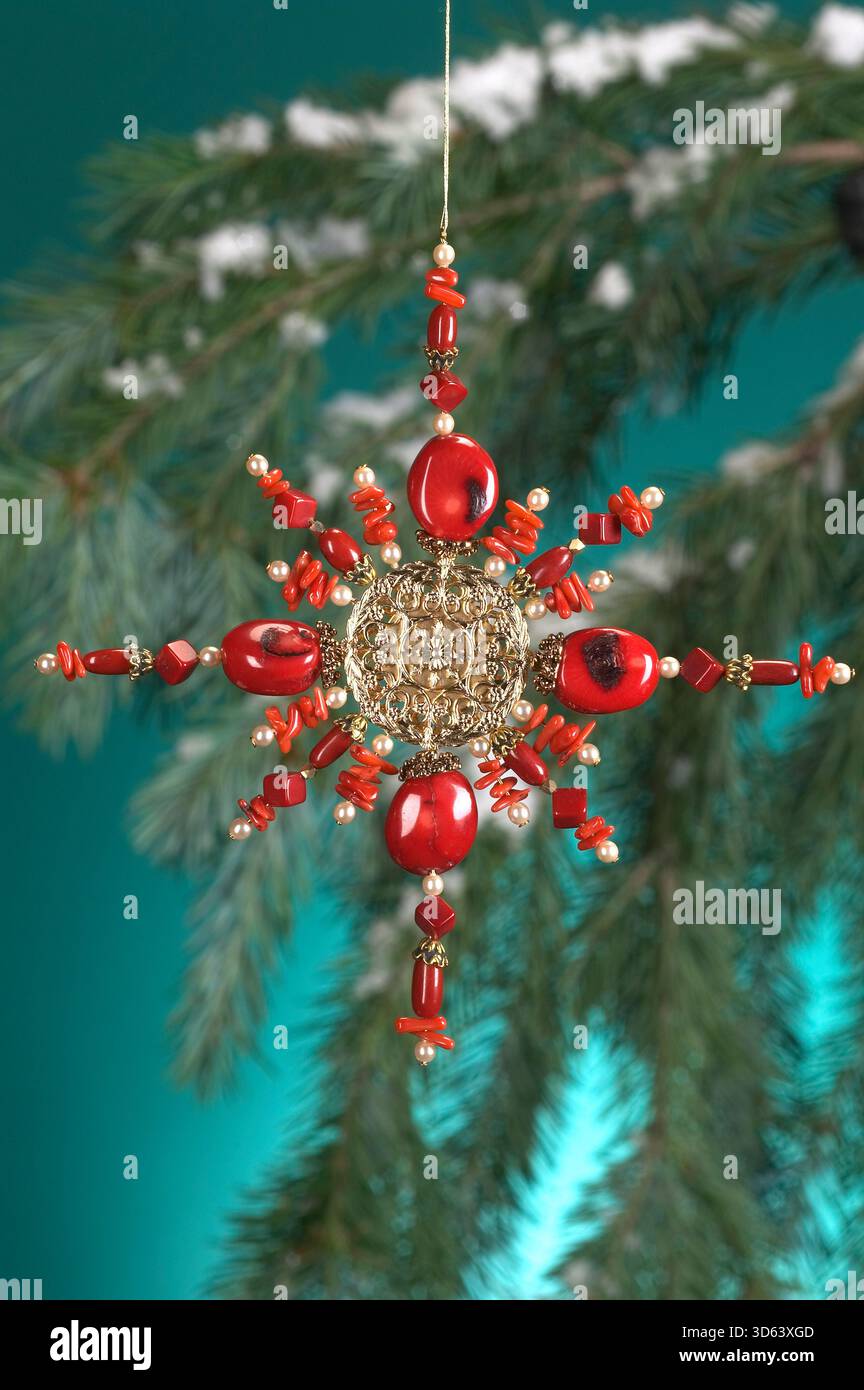 Ornement de décoration étoile de Noël, États-Unis Banque D'Images
