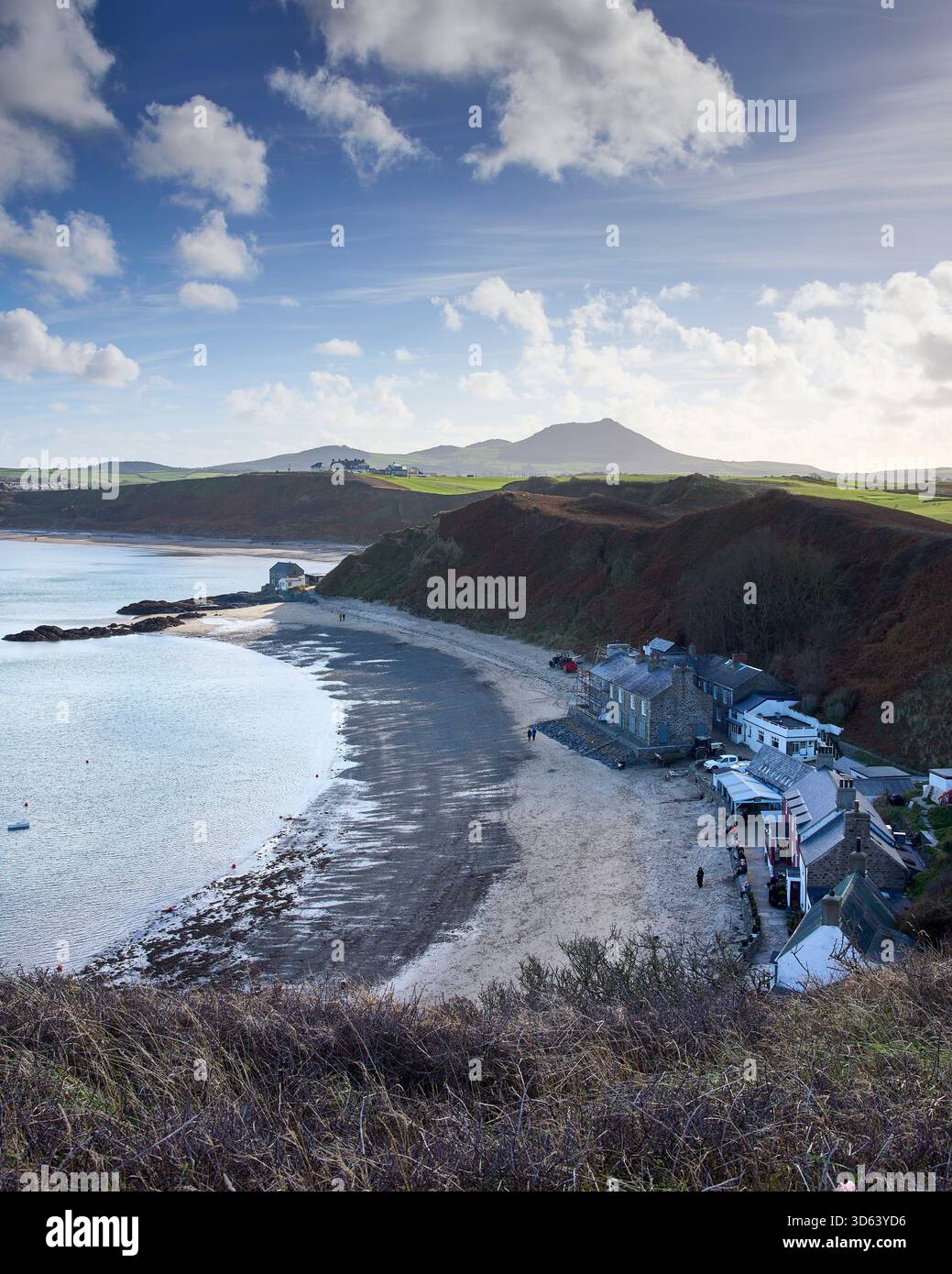 Vue côtière à Porth Dinllaen, Llyn Peninsula, pays de Galles Banque D'Images