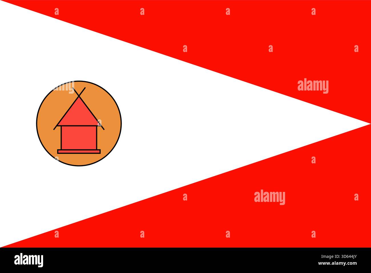 Drapeau du peuple Merina – bannière traditionnelle des hauts plateaux de Madagascar, culture royale et identité ethnique Illustration de Vecteur