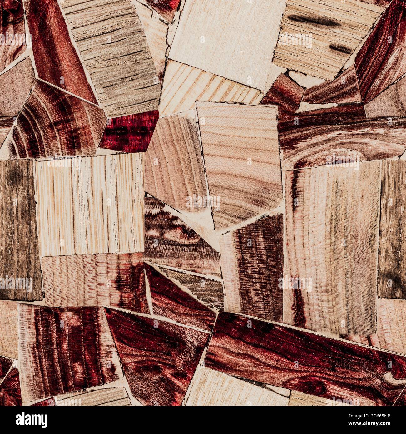 Texture de photo 4k sans couture de divers motifs materilal de surface de tuile de bois coloré. Banque D'Images