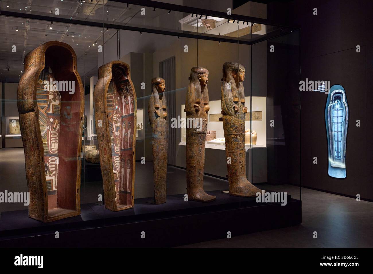 (251119) -- HONG KONG, 19 novembre 2025 (Xinhua) -- cette photo prise le 18 novembre 2025 montre quelques artefacts lors de l'exposition 'L'Egypte ancienne dévoilée : trésors des musées égyptiens' au Hong Kong Palace Museum à Hong Kong, dans le sud de la Chine. Une cérémonie d'ouverture de l'exposition 'L'Égypte antique dévoilée : trésors des musées égyptiens' a eu lieu mardi au Hong Kong Palace Museum. Organisée par le Hong Kong Palace Museum en collaboration avec le Conseil suprême des Antiquités d'Egypte, l'exposition marque la plus grande, la plus complète et la plus longue exposition de l'ancien Egyp Banque D'Images