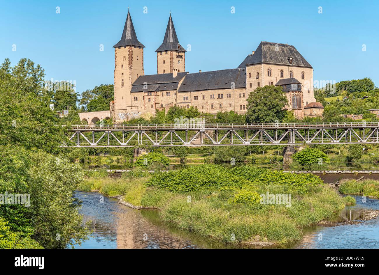 Vue du château de Rochlitz, Saxe, Allemagne Banque D'Images