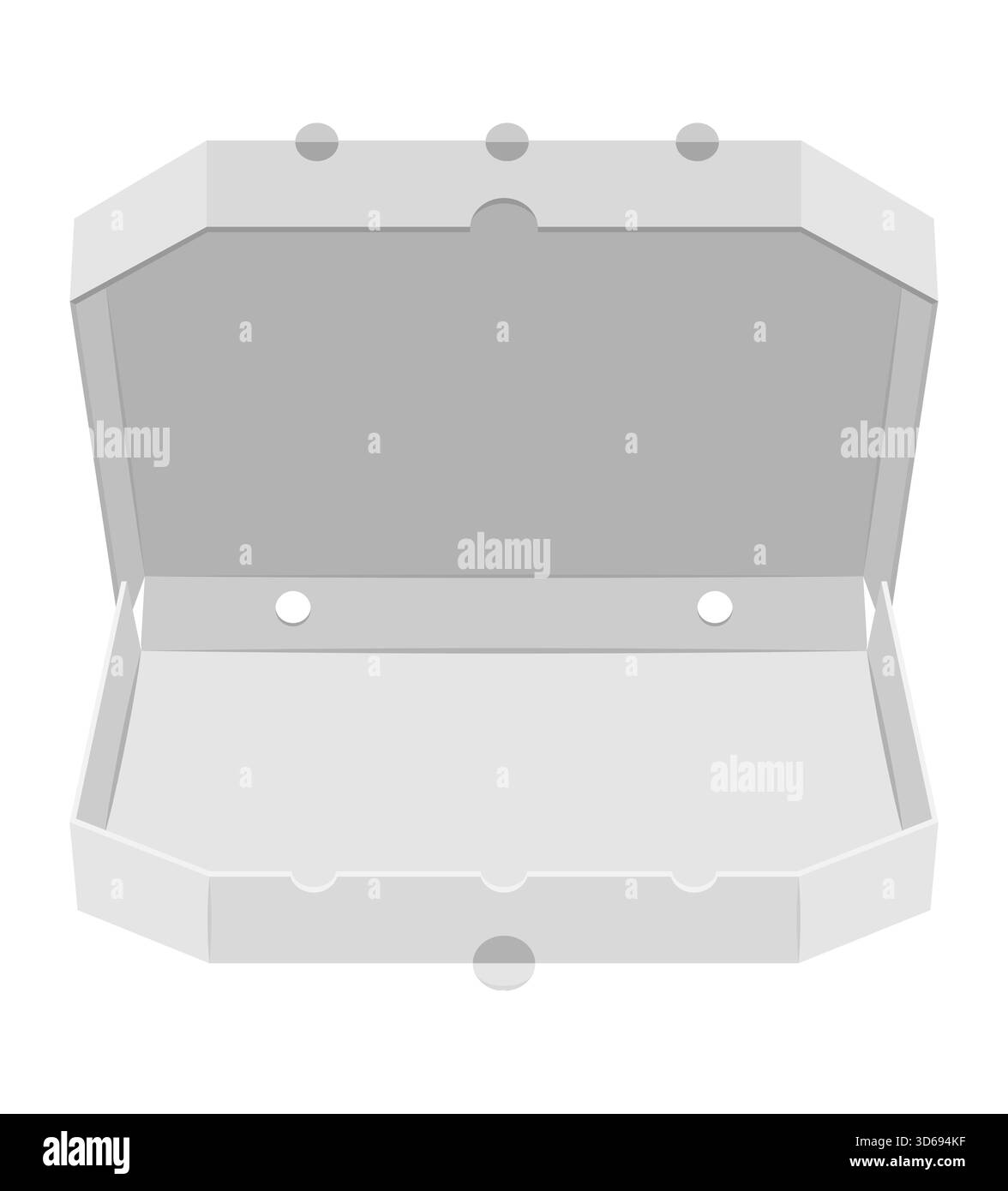 illustration vectorielle de boîte à pizza en carton isolée sur fond blanc Banque D'Images
