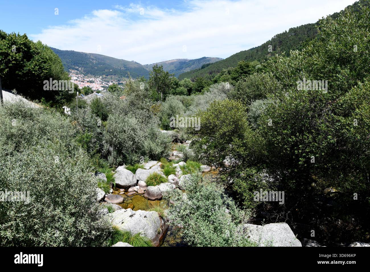 Rivière Zézère, cours supérieur. Manteigas municipalité, Guarda district, Serra da Estrela, Portugal. Banque D'Images